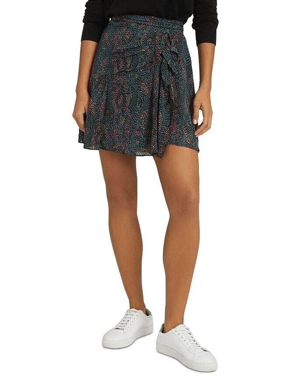 NWT Reiss Skyla Reptile Print Wrap Mini Skirt US Size 4 / UK 8 Quiet Luxury $220